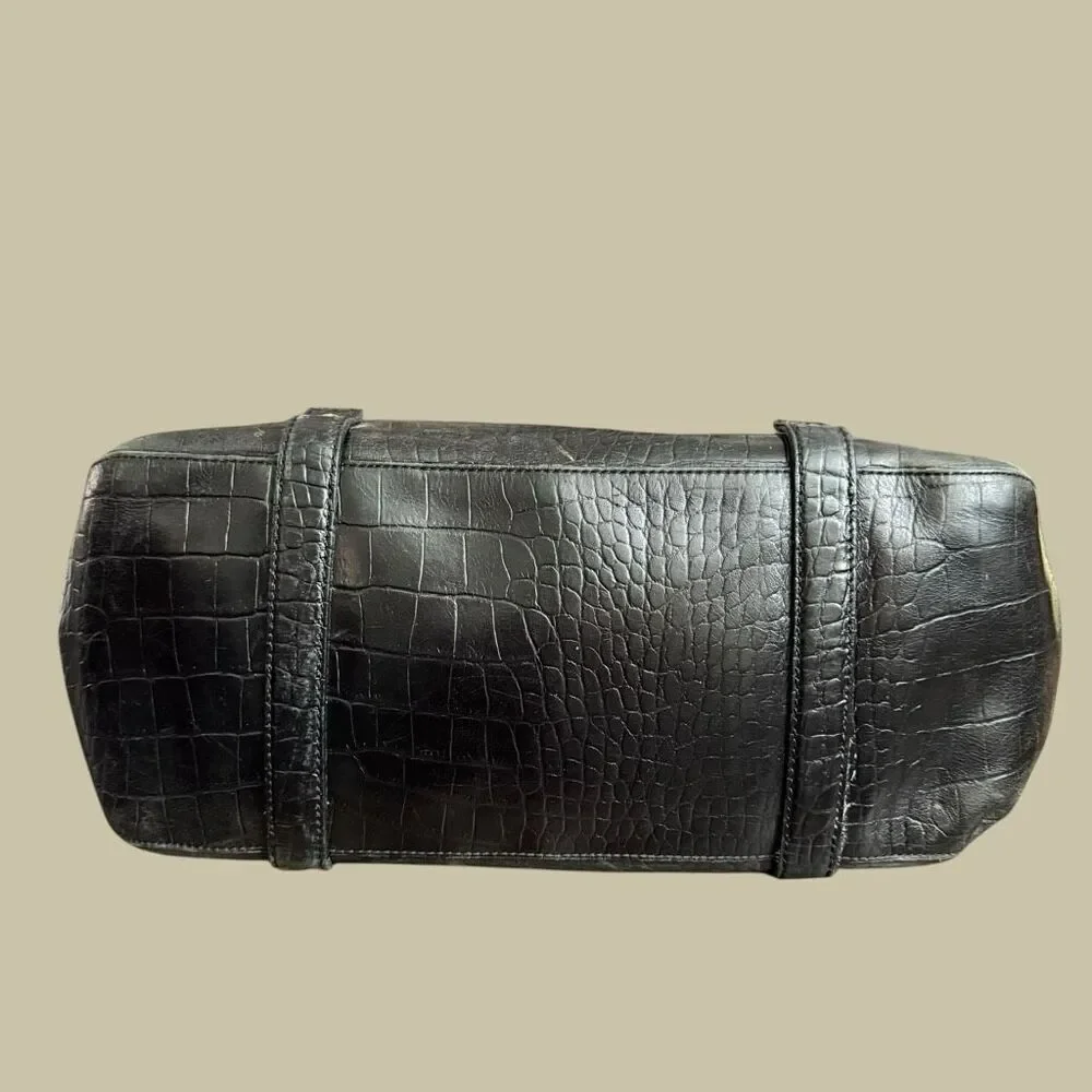 Kate Spade Black Embossed Leather Satchel